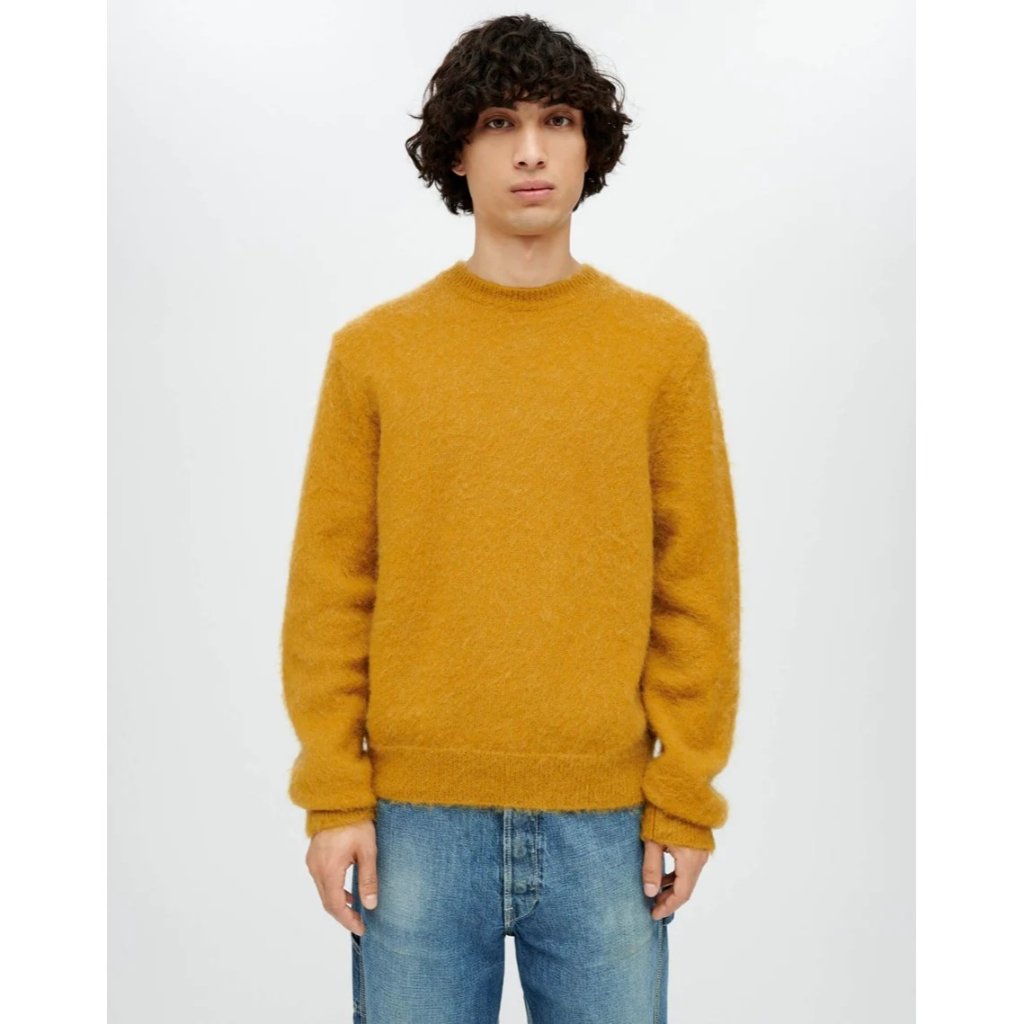 $395 Nwt Re/Done Men's Mustard Classic Crew Sweater Sz Medium